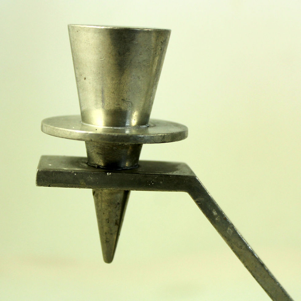 Miniaturbild: English F.M.S. Pewter. Pair of Art Deco Pewter Double Candelabras