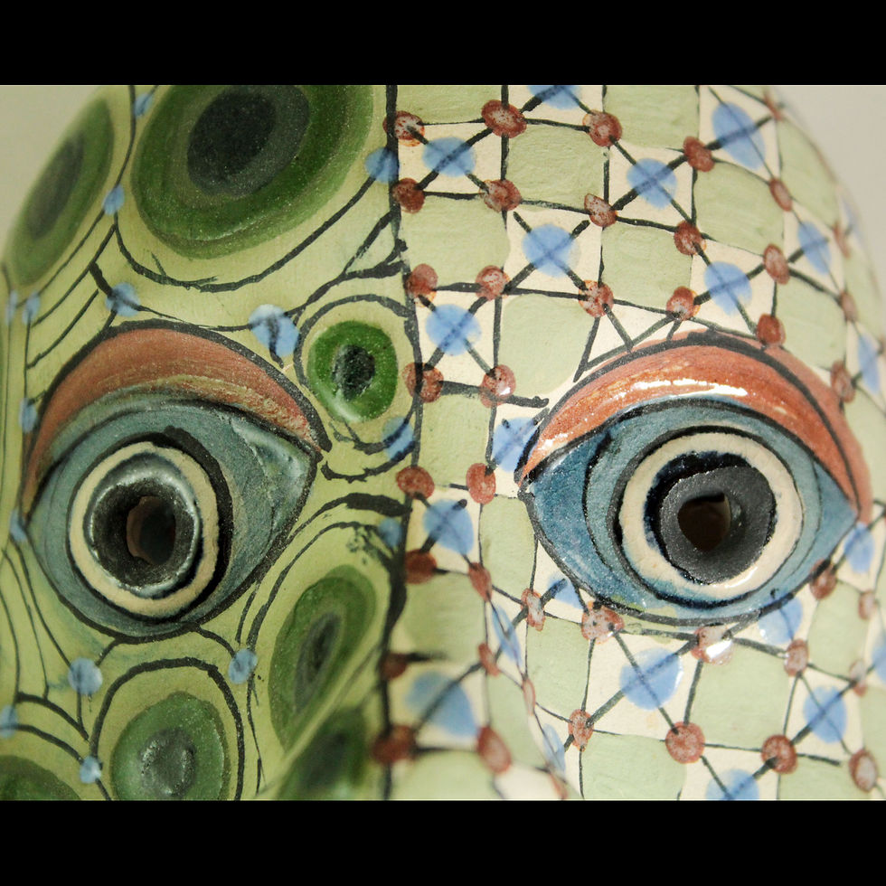 Thumbnail: Unique Hand-Painted Ceramic Mask by Dybdahl, Denmark (1985)