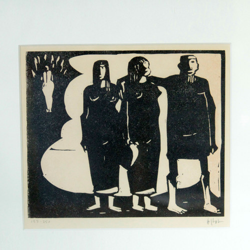 【版画】Åke Holm Åke Holm, Sweden, Daniel in the Lions Den, 1970s, Woodcut on Paper