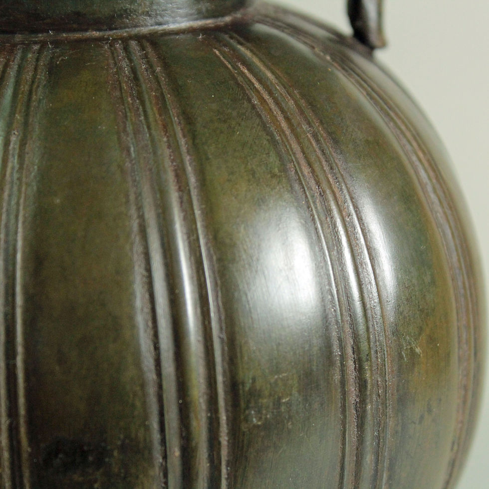 Thumbnail: Close up on Monumental Just Andersen Art Deco Urn in Disko Metal