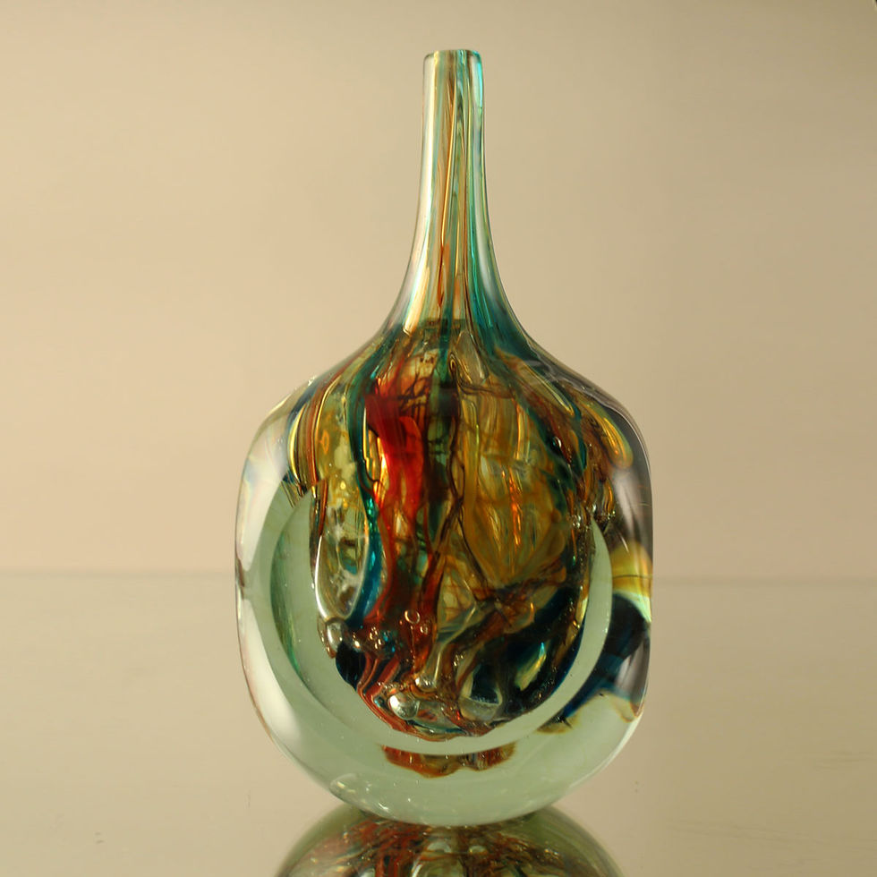 Miniaturbild: Vintage Mdina Square Cut Art Glass Vase by Michael Harris (c. 1976)