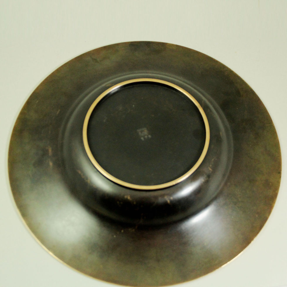 Miniaturbild: Just Andersen Rare Art Deco Bronze Bowl, Gold Circle Decoration, Signed BX176