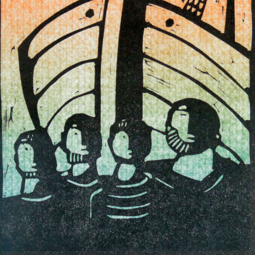 版画 Ake Holm Lithograph #235 Utvisningen Ake Holm, Sweden. Numbered Lithograph with Religious Motif
