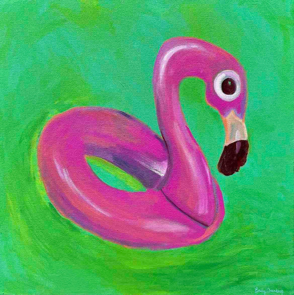 Emily_Arenberg_ Flamingo_ Floatie_mixed media_on_canvas_24x24.jpg