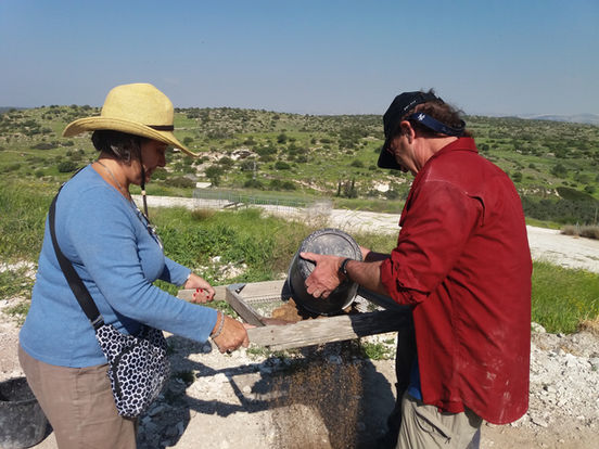 Guided tour explaining ancient ruins in the Judean foothills biblical archaeology site in Israel