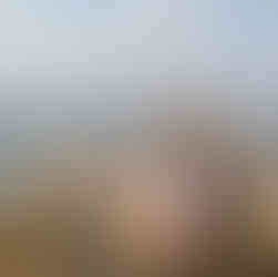 A young woman hiker sits on volcanic rocks, gazing at the vast agricultural mosaic and rolling hills of the Jezreel Valley in Northern Israel.