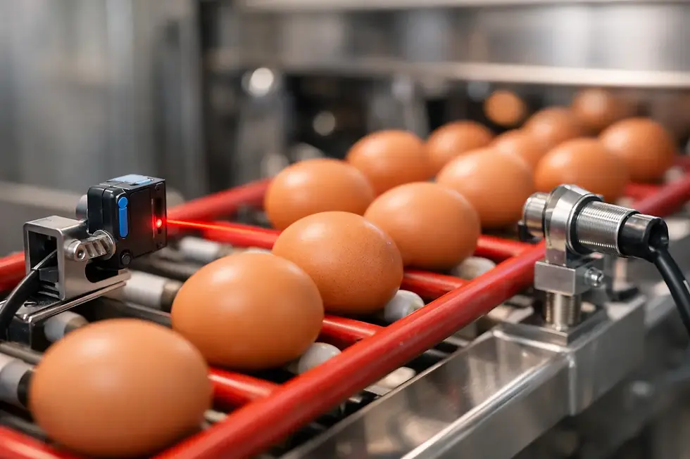 Sensor Mounting for Egg Conveyors
