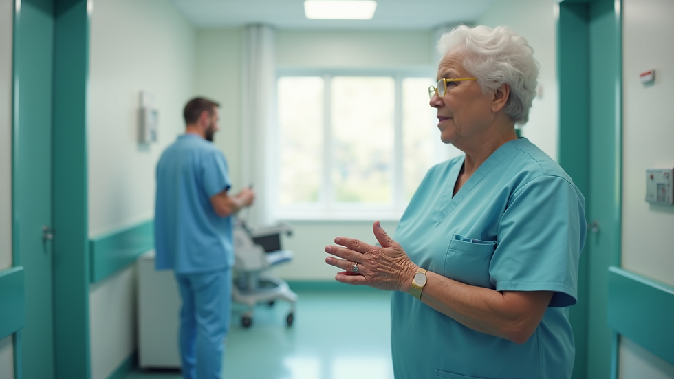 Eye-level view of a modern wound care clinic treatment room