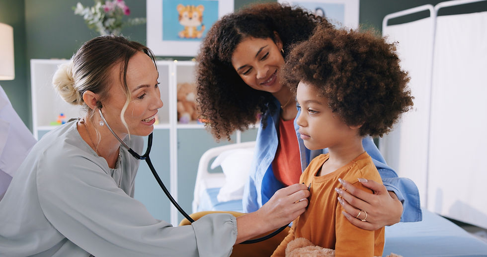 Mom and child at the doctor