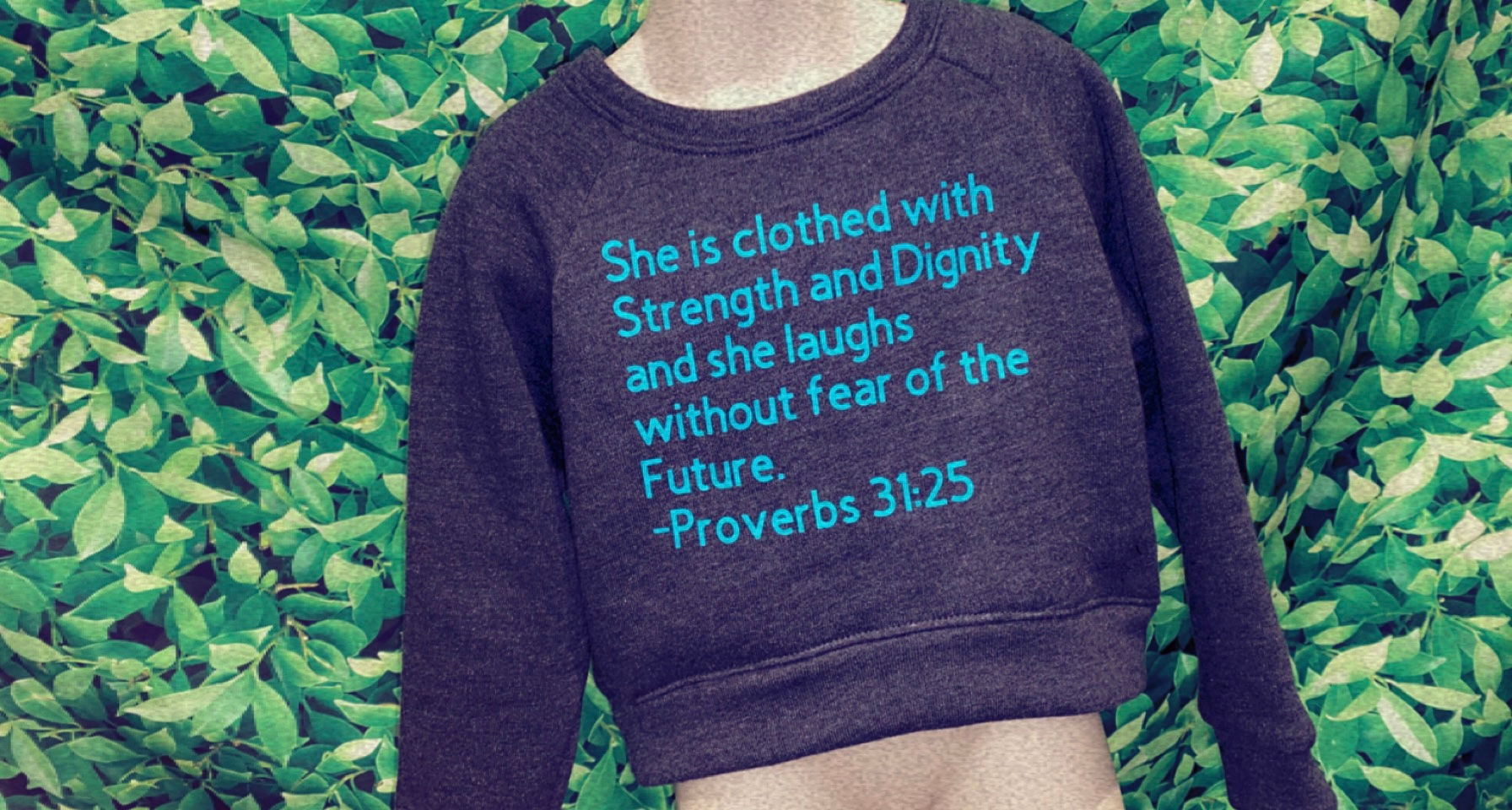 Girls Cropped Crewneck Sweater