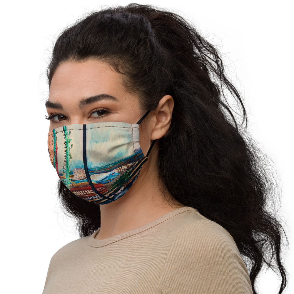 Quarantine Painting, Brooklyn NY by ANoelleJay Premium face mask