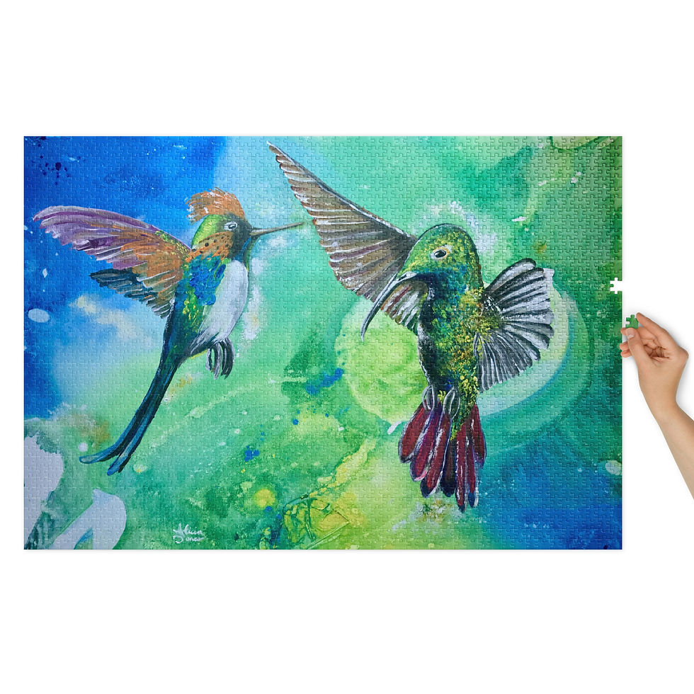 Thumbnail: Hummingbird Jigsaw puzzle with tin