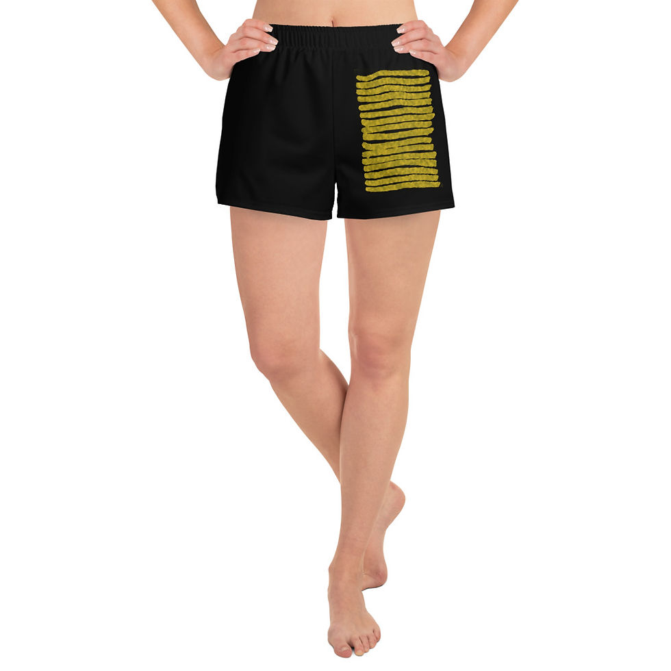 Thumbnail: Women's Athletic Short Shorts ANoelleJay Gold Lines