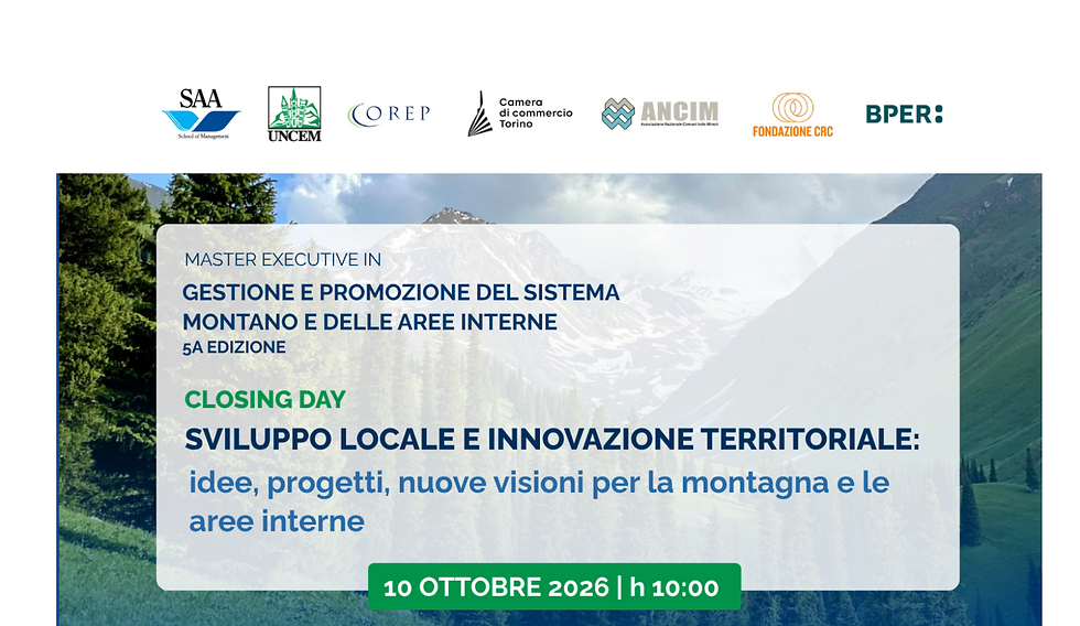 10/10 Closing day in SAA: sviluppo locale e innovazione territoriale