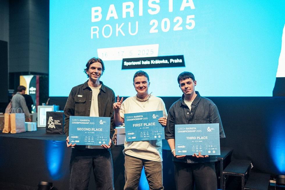 Finálová trojka Czech Barista Championship 2025