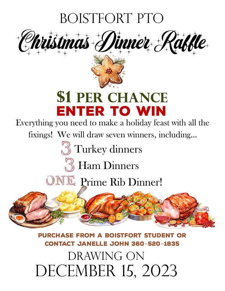 Boistfort PTO Christmas Dinner Raffle!
