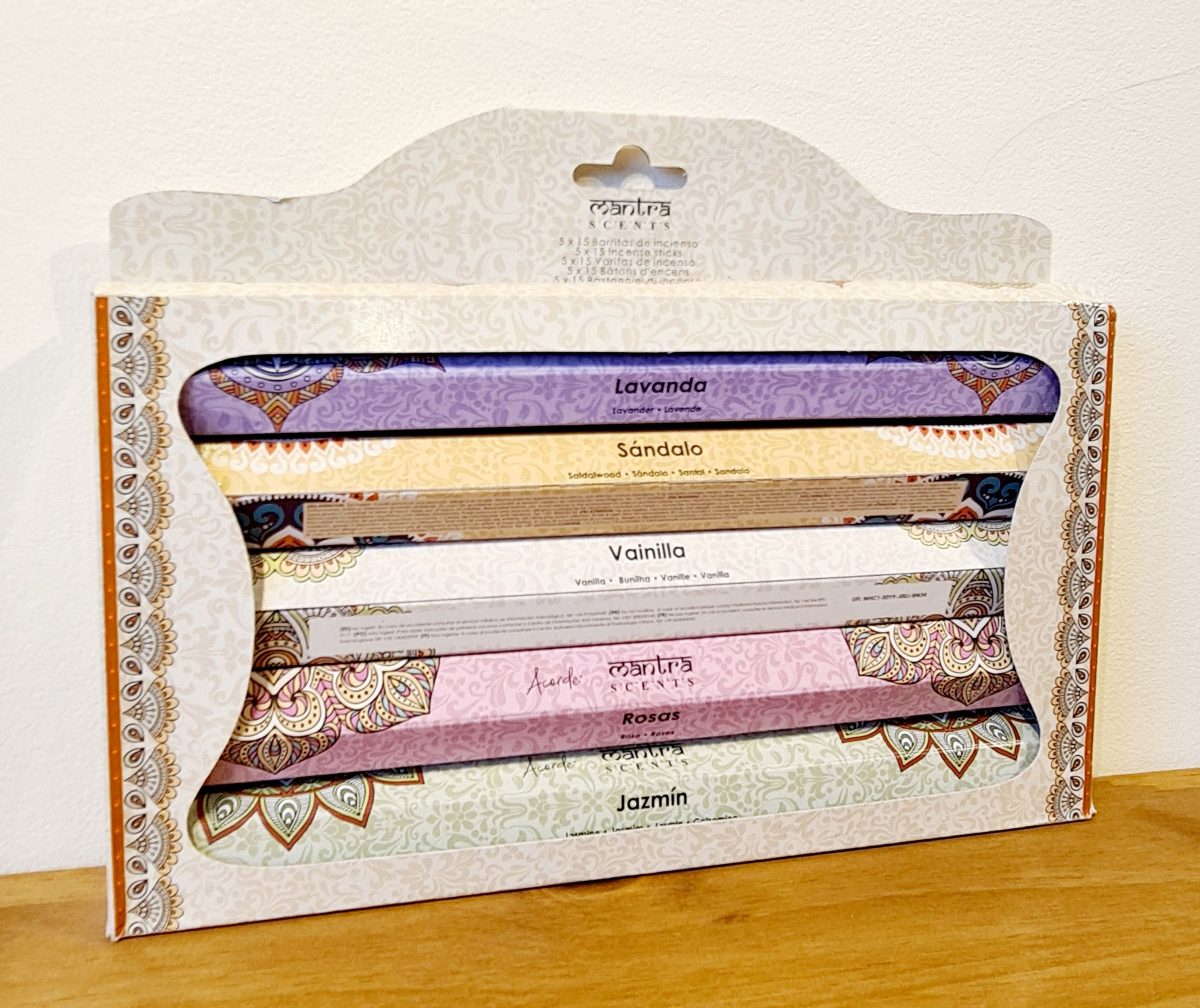 Pack Of Five Incence Box ( 5 Different Scents) 75 Sticks 