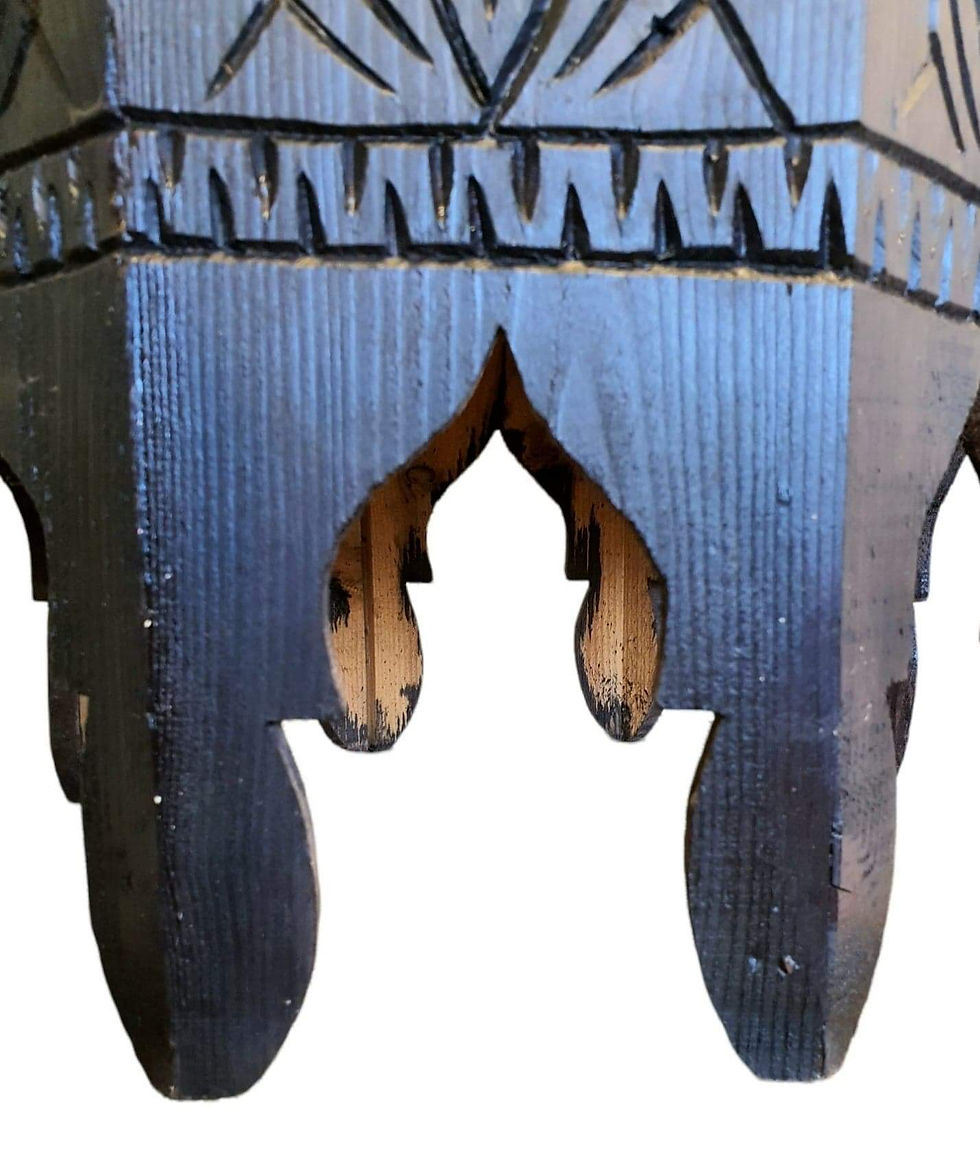 Thumbnail: Wooden Black Moroccan Side Table (Design Two)