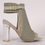 Thumbnail: Summertime Fine Khaki Perforated Chunky Heels