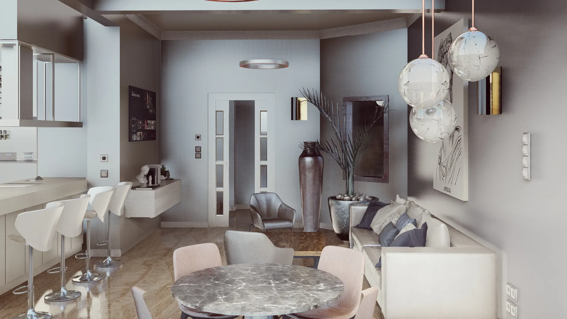 Greek Modern Interior Design Thessaloniki Seaview Living Room.webp