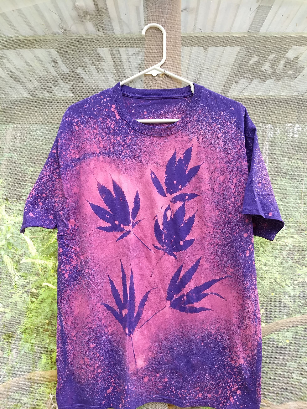 Thumbnail: Cotton unisex or men style tee shirt with Mary Jane Leaf print