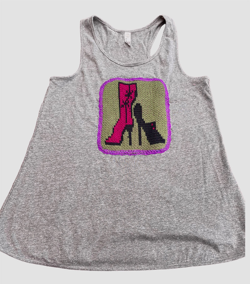 Thumbnail: Poly/cotton tank with fancy shoes