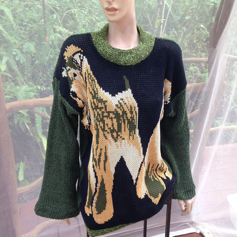 Thumbnail: Cotton knit sweater tunic with Miniature Schnauzer on the front
