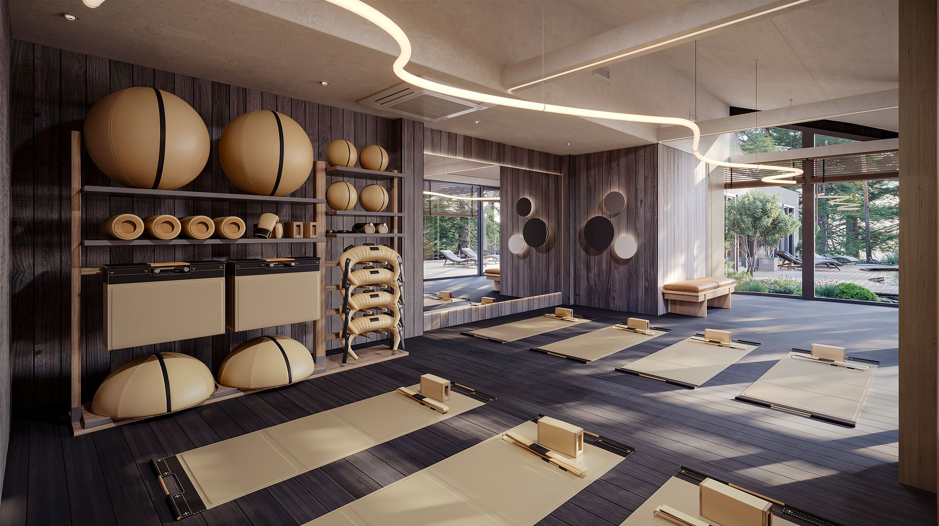 bâtiment modulaire de luxe pour le yoga et le fitness, préfabriqué 