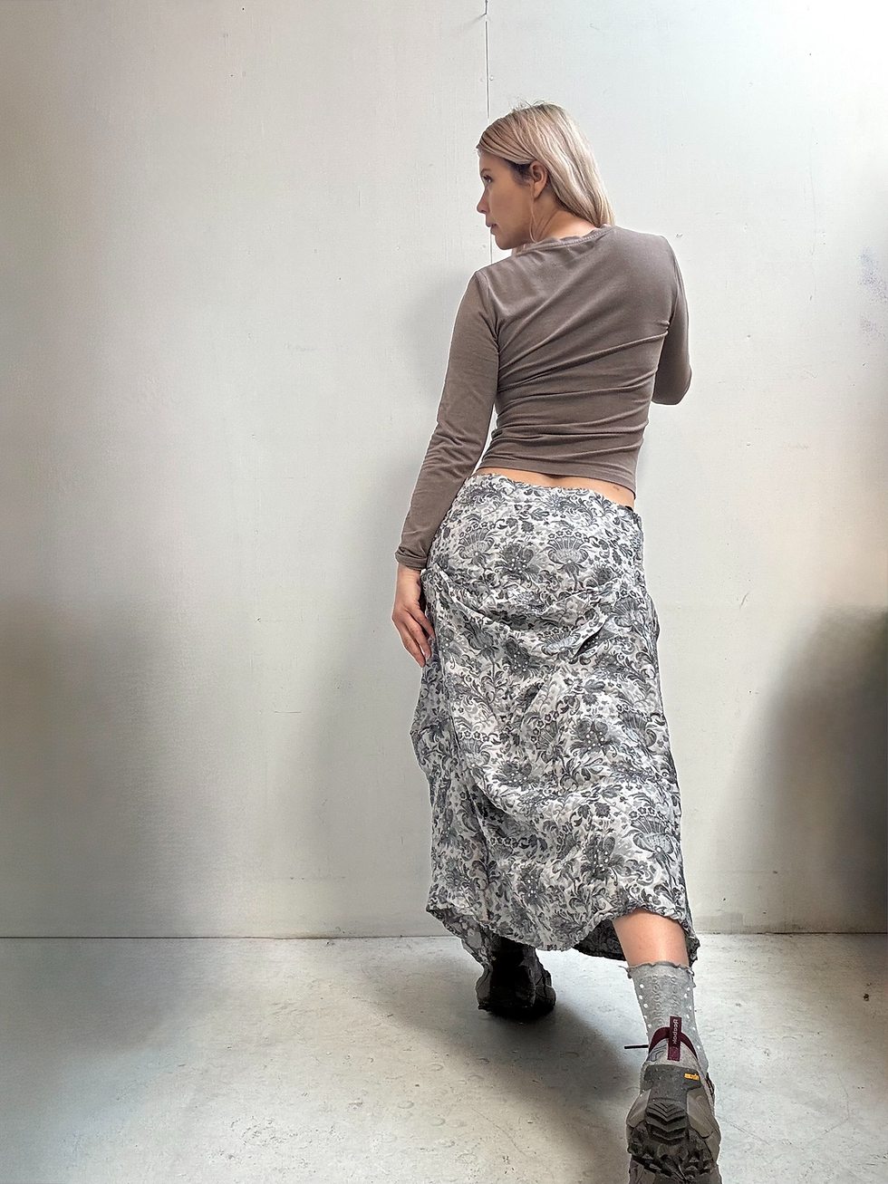 Thumbnail: 90s Vintage Jean Jones Gathered Skirt with tulle - Size L