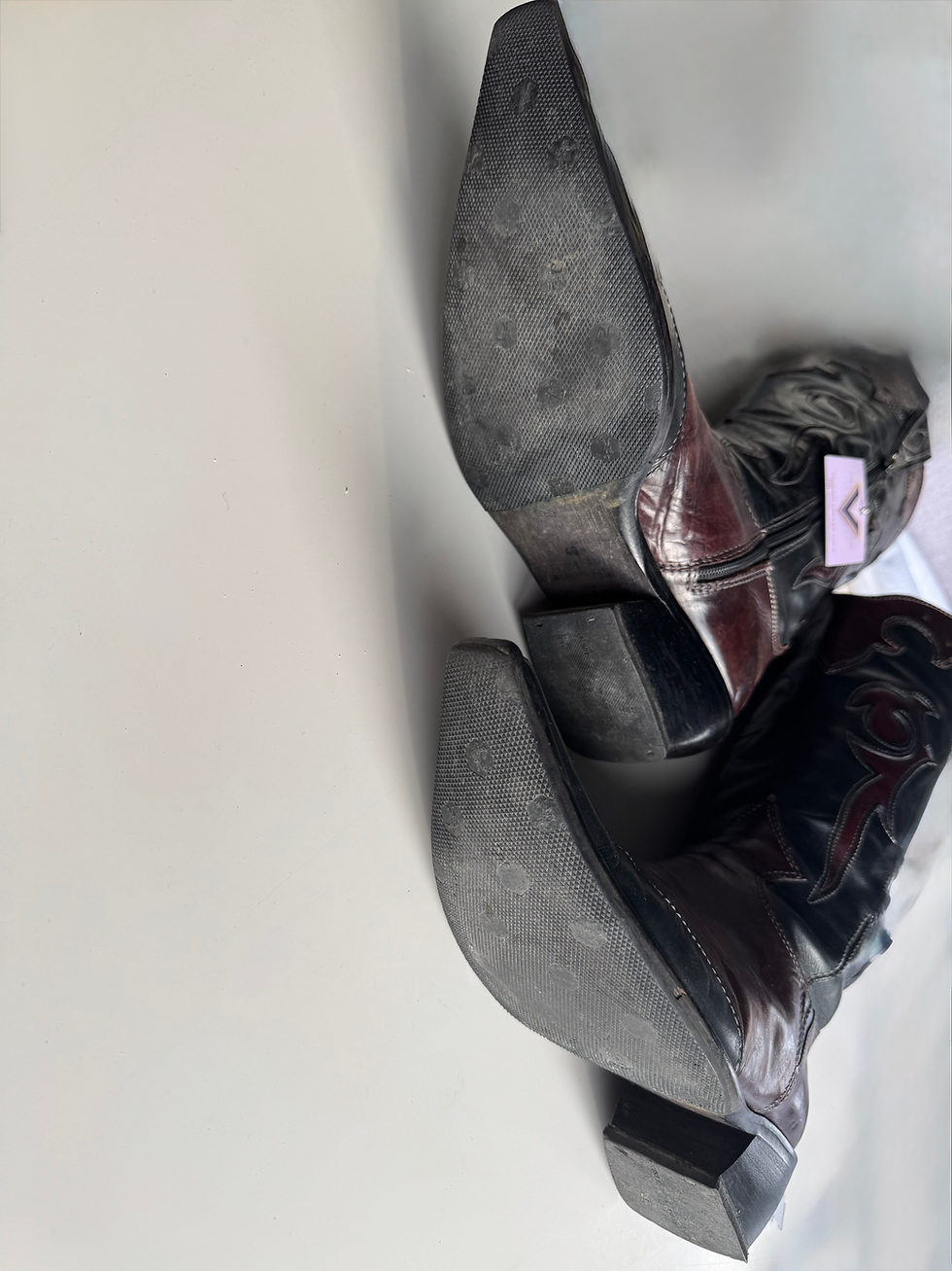 Thumbnail: Brown & Black Cowboy Boots -Size 40