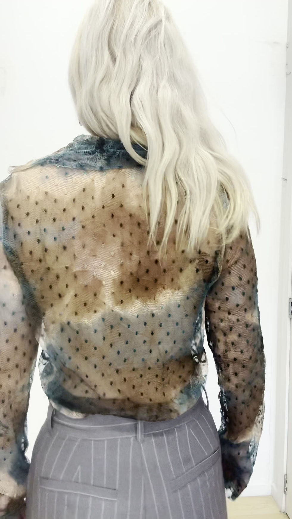 Thumbnail: 80s Vintage Mesh Shirt - Size M