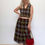 Thumbnail: 80s Green Tartan twin- set - Size 9-10