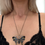 Thumbnail: 90s Butterfly Necklace - Black/ Gold