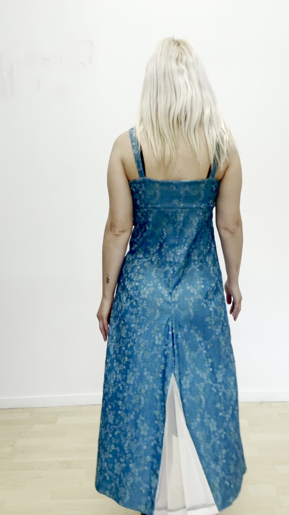 Thumbnail: 90s NZ Floral Dress with Mesh insert - Size 10-12