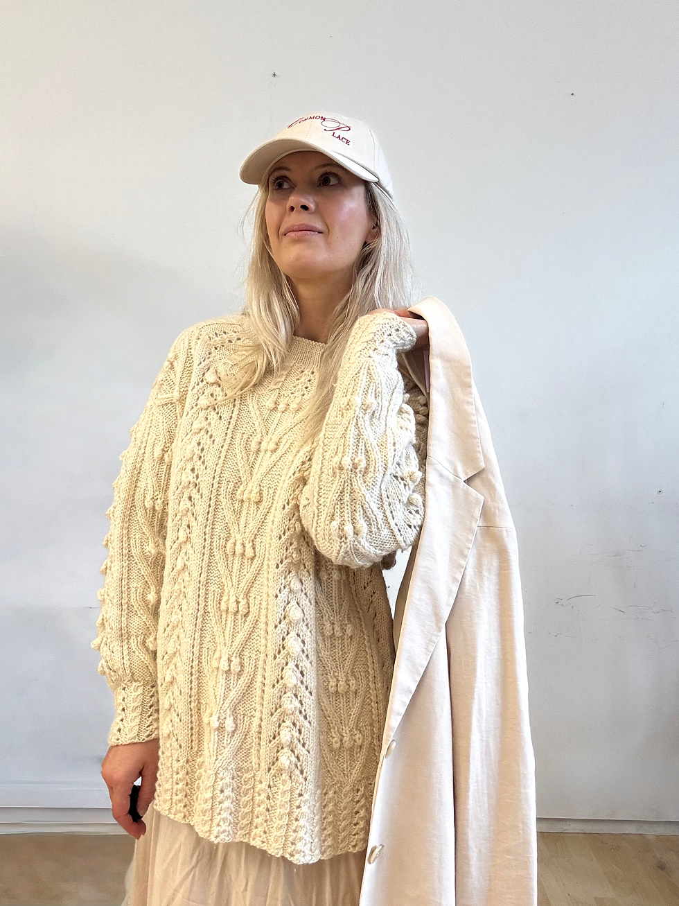 Thumbnail: Cream Bobble Handknitted Jumper