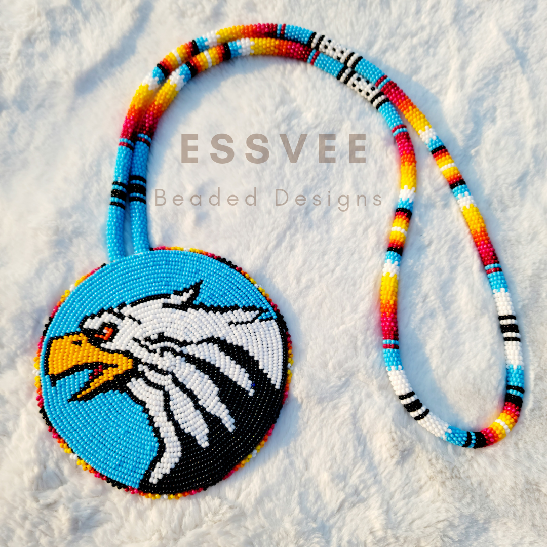 Traditional Style Eagle Medallion Necklace 40"