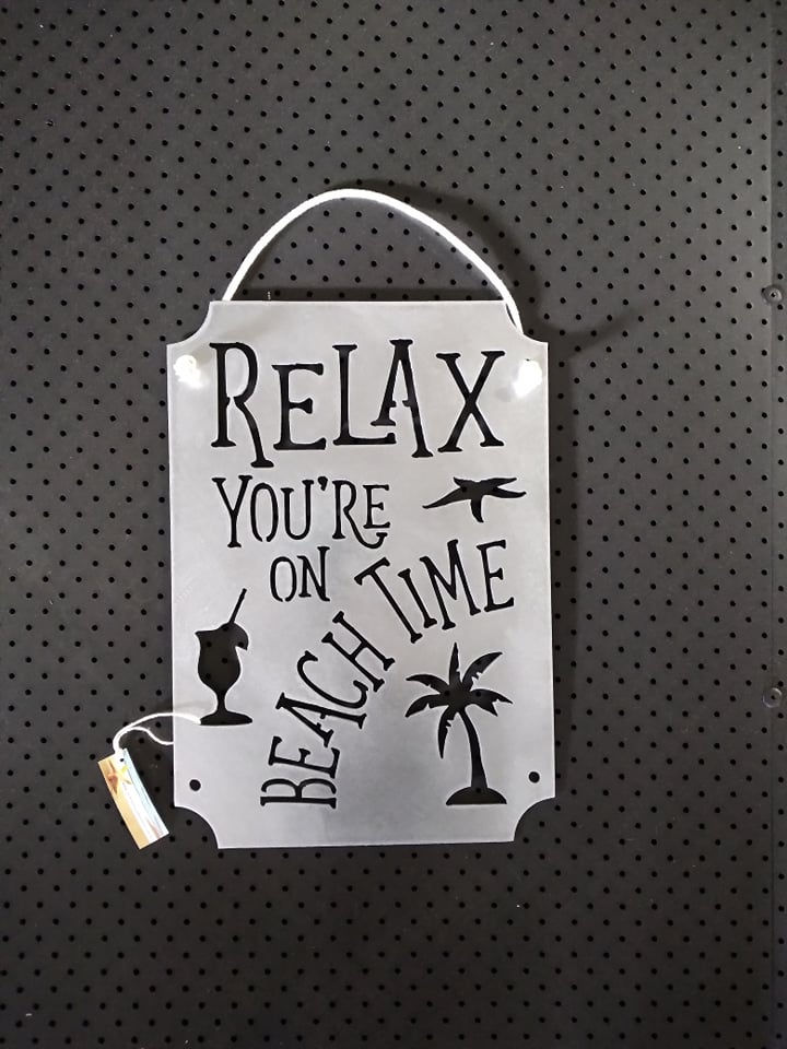 Relax You're on Beach Time sign