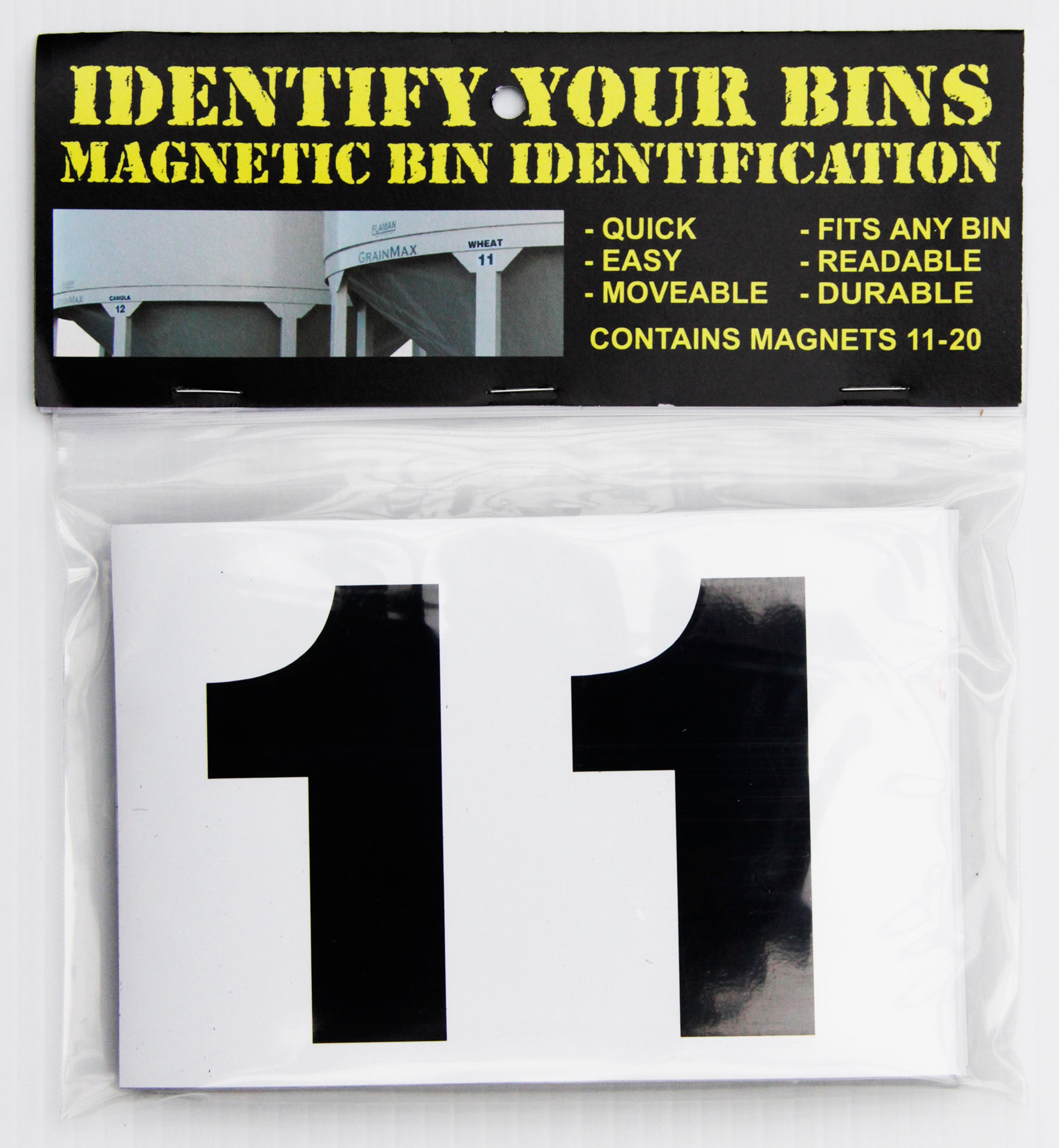 Magnetic bin numbers 11-20
