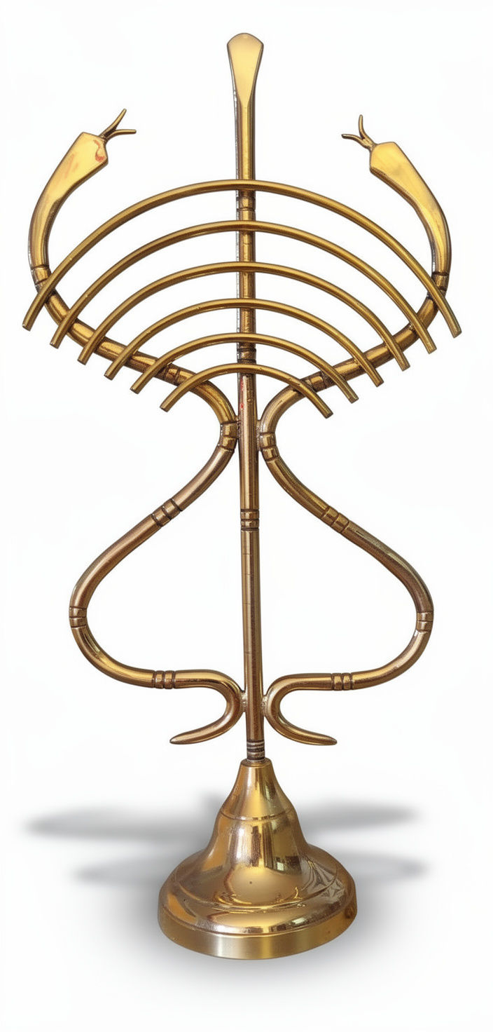 Oshumare Brass Snake Statue 12 Inch