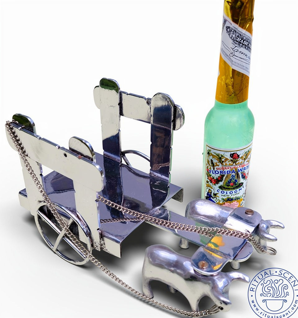 Metal Ox Cart Decorative Wagon