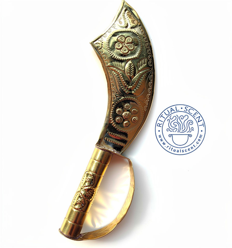 Oshun Brass Ada Cutlass | Yoruba Orisha Logun Ede Ritual Tool