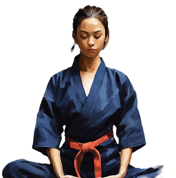 meditation in navy blue karate dress_edi