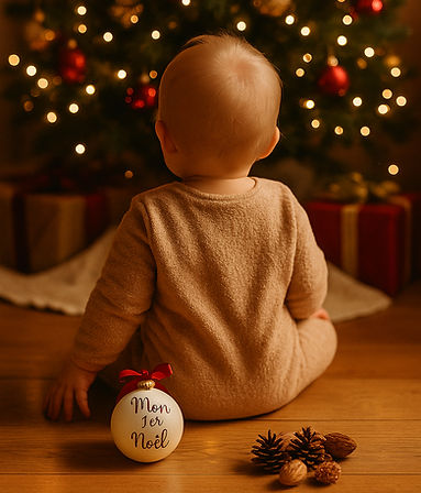 première boule de Noël avec prénom pour bébé, idée décoration sapin douce et personnalisé