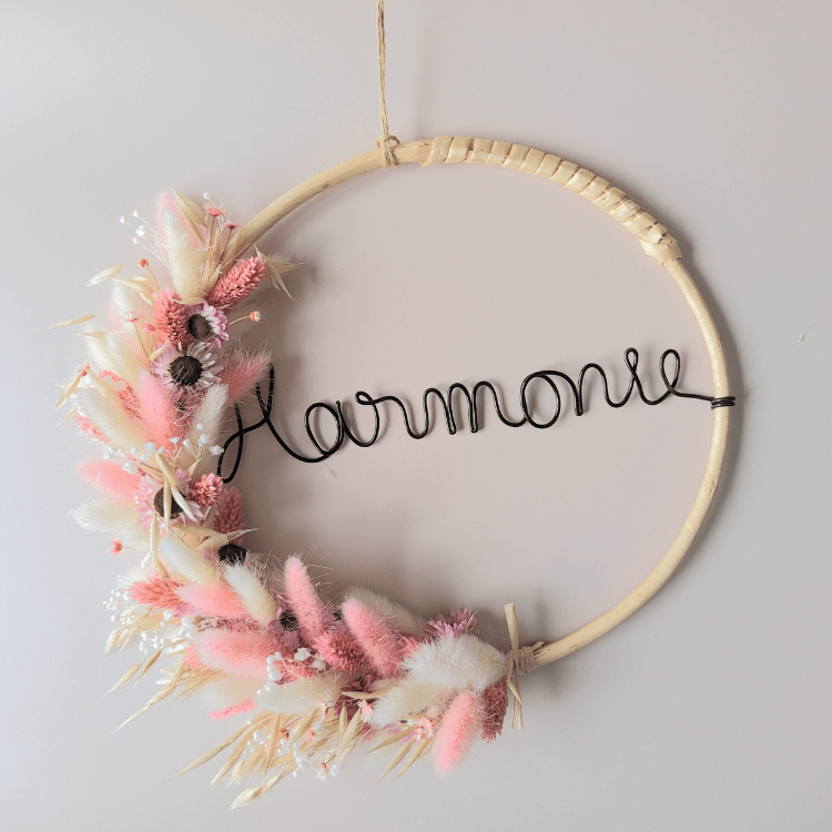 Miniature : Couronne murale de fleurs séchées Harmonie