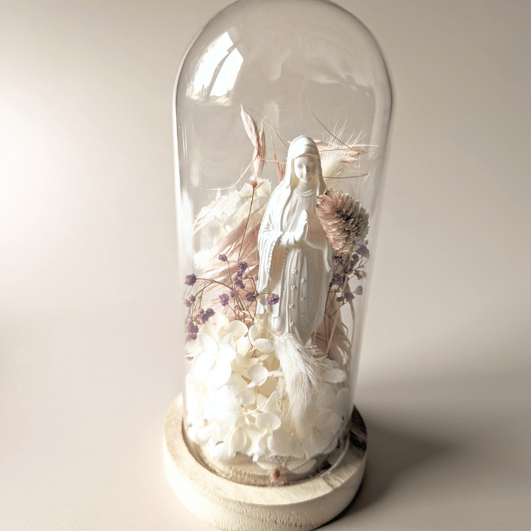 Miniature : artisan fleuriste cloche Vierge Marie