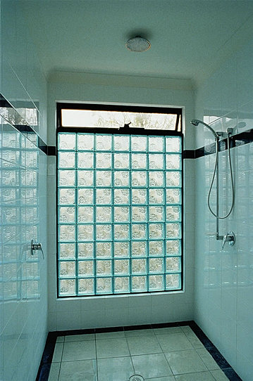 Glass Block Showers - Transom top