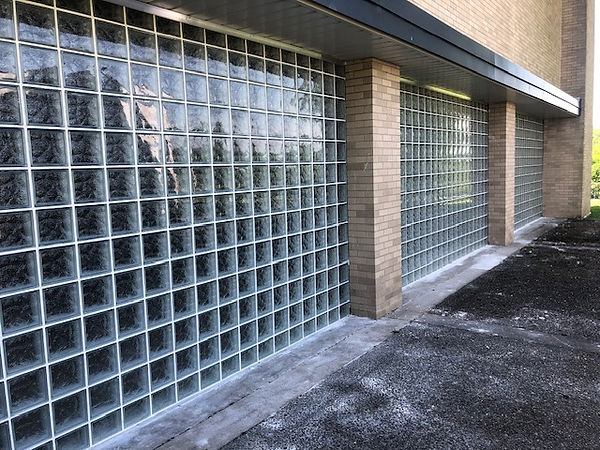 Highschool Pool Glass Block Window Installation