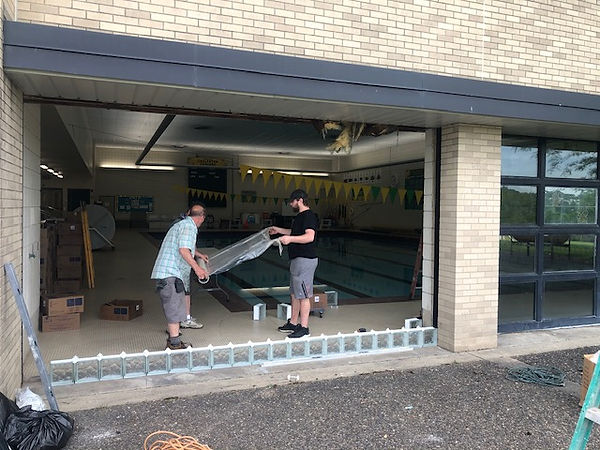 Highschool Pool Glass Block Window Installation