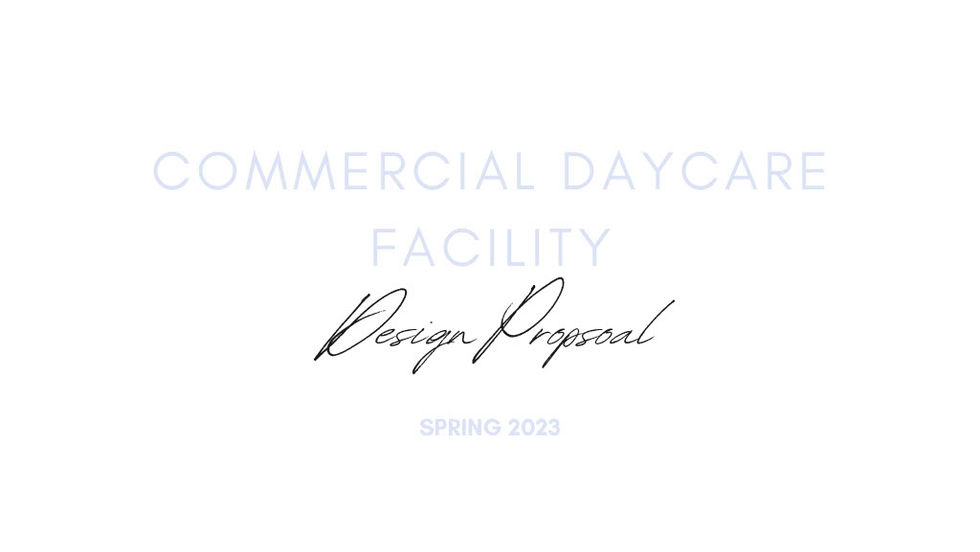 Cover Page for Commercial Daycare Facility Design Proposal