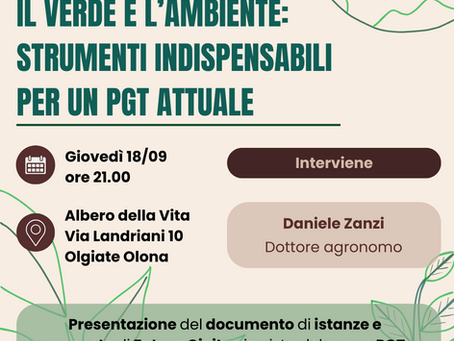 Il verde e l'ambiente: strumenti indispensabili per un Pgt attuale